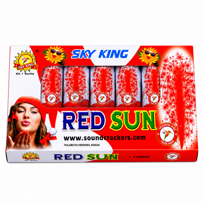 Red sun [5 Pcs](Red colour Fountain with Crackling)