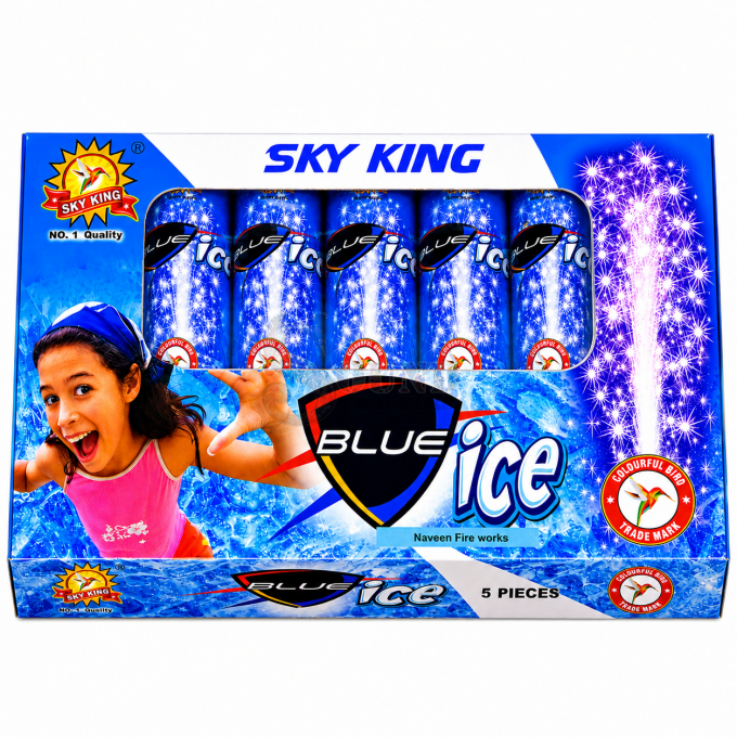 Blue ice [5 Pcs](white silver colour Fountain with Crackling)
