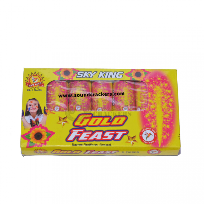 Gold Feast [5 PCS](Golden Yellow colour Fountain with Crackling)