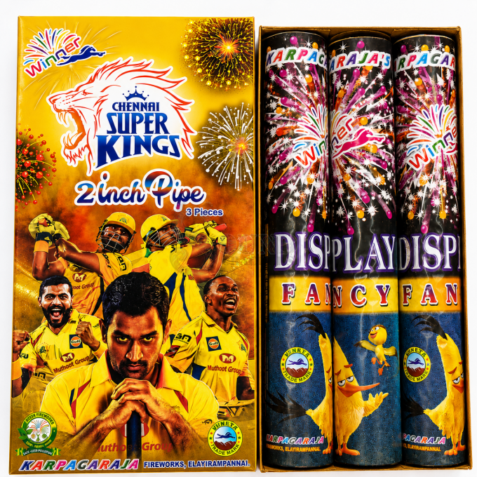 2 inch Fancy (3 pcs- 3 colours)"Chennai Super kings"